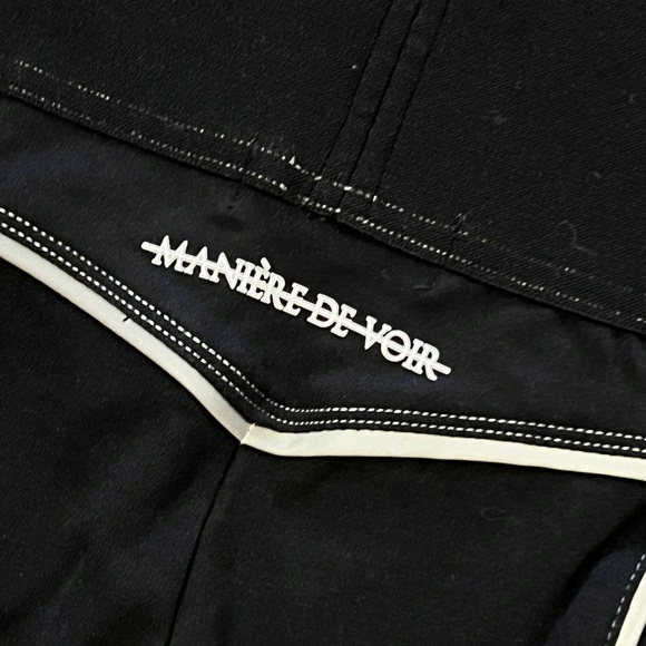 Maniere De Voir black silver trim leggings Size 8 - Picture 9 of 9